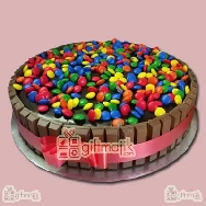 Send your loved ones Delicious Kit kat with Gems Chocolate Cake