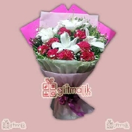 Buy Assorted Bunch of Lily and Pink Carnations